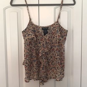Tan floral tank